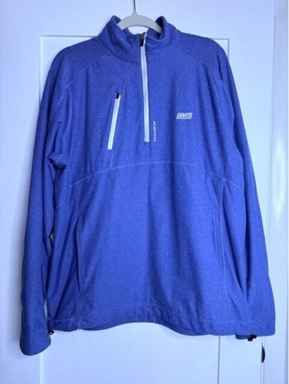 New York Giants Zero Restriction Tour Series Men's Blue 1/4 Zip Golf Pullover